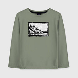 Лонгслив хлопковый детский Дикие тропы и оффроад, цвет: авокадо