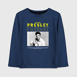 Лонгслив хлопковый детский Элвис Пресли и его роспись, цвет: тёмно-синий