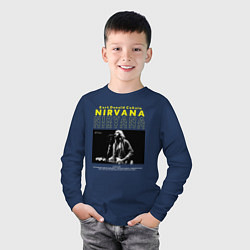 Лонгслив хлопковый детский Курт Кобейн Nirvana, цвет: тёмно-синий — фото 2
