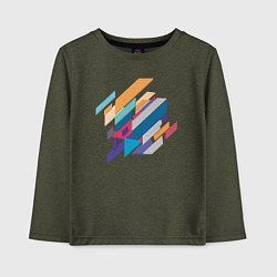 Лонгслив хлопковый детский Стиль геометрия, цвет: меланж-хаки