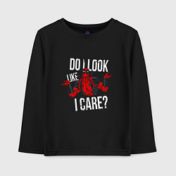 Лонгслив хлопковый детский Do i look like i care - дэдпул, цвет: черный
