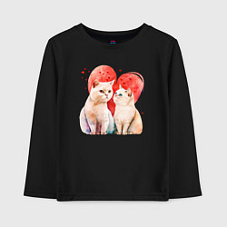 Лонгслив хлопковый детский Любовь кошачья, цвет: черный
