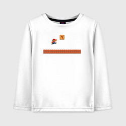 Лонгслив хлопковый детский Mario 8 bit, цвет: белый