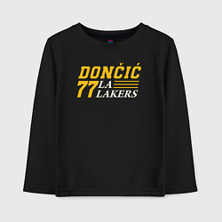 Лонгслив хлопковый детский Doncic - LA Lakers, цвет: черный