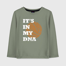 Лонгслив хлопковый детский Баскетбольный ДНК, цвет: авокадо