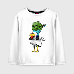 Лонгслив хлопковый детский Chicken Jockey, цвет: белый