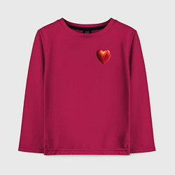 Лонгслив хлопковый детский Сердечко любви, цвет: маджента