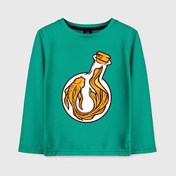 Лонгслив хлопковый детский Золотая рыбка в колбе, цвет: зеленый