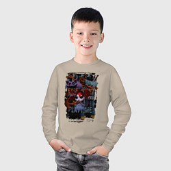 Лонгслив хлопковый детский Монстры Poppy Playtime, цвет: миндальный — фото 2