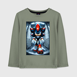 Лонгслив хлопковый детский Ежик Шедоу сурово идёт, цвет: авокадо