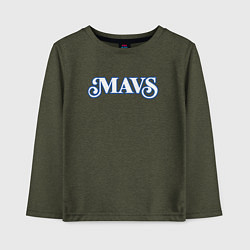 Лонгслив хлопковый детский Mavs, цвет: меланж-хаки