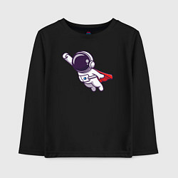 Лонгслив хлопковый детский Космонавт супермен, цвет: черный