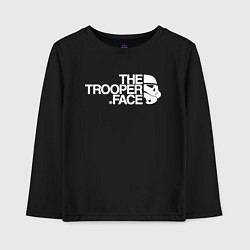 Лонгслив хлопковый детский The trooper face, цвет: черный