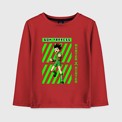 Лонгслив хлопковый детский Хантер Гон полоска, цвет: красный