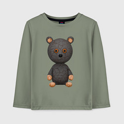 Лонгслив хлопковый детский Плюшевый медведь игрушка, цвет: авокадо