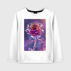 Лонгслив хлопковый детский Кристальная роза, цвет: белый