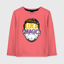 Лонгслив хлопковый детский Luka magic face, цвет: коралловый