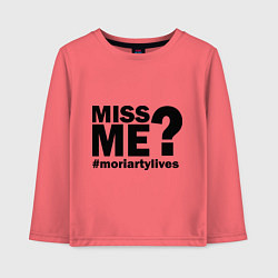 Лонгслив хлопковый детский Miss me? Moriarty, цвет: коралловый