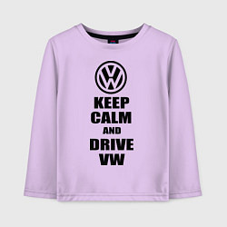 Лонгслив хлопковый детский Keep Calm & Drive VW, цвет: лаванда