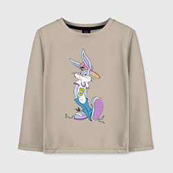 Лонгслив хлопковый детский Bugs Bunny in the sneakers, цвет: миндальный