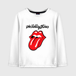 Лонгслив хлопковый детский Rolling Stones - logo, цвет: белый