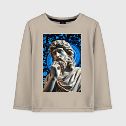 Лонгслив хлопковый детский Античность и математика, цвет: миндальный