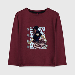 Лонгслив хлопковый детский Магическая битва Тоджи, цвет: меланж-бордовый
