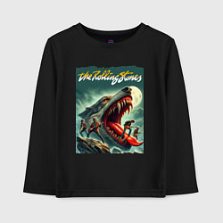 Лонгслив хлопковый детский Rolling Stones - wolfs mouth, цвет: черный