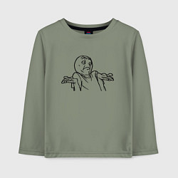 Лонгслив хлопковый детский Непон мем, цвет: авокадо