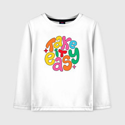 Лонгслив хлопковый детский Будь проще, цвет: белый