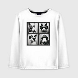 Лонгслив хлопковый детский Кролик в фотобудке, цвет: белый