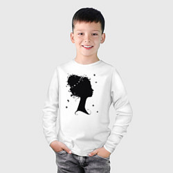 Лонгслив хлопковый детский Flower girl, цвет: белый — фото 2