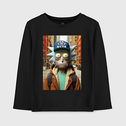 Детский лонгслив Рик Санчес в Нью-Йорке - нейроарт