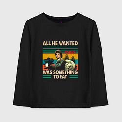 Лонгслив хлопковый детский Rambo: All he wanted was something to eat, цвет: черный