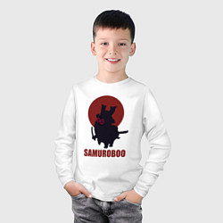 Лонгслив хлопковый детский Банбу самурай, цвет: белый — фото 2