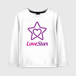 Лонгслив хлопковый детский Звезда любви, цвет: белый