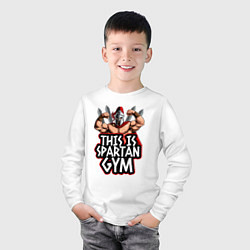 Лонгслив хлопковый детский Spartan gym, цвет: белый — фото 2