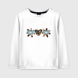 Лонгслив хлопковый детский Маринка картинка, цвет: белый