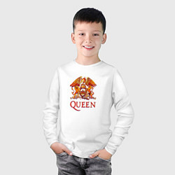 Лонгслив хлопковый детский Эмблема Queen, цвет: белый — фото 2