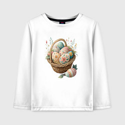Лонгслив хлопковый детский Пасха, цвет: белый