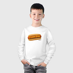 Лонгслив хлопковый детский Hot dog I love you, цвет: белый — фото 2