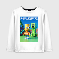 Лонгслив хлопковый детский Bart and Creeper - collaboration ai art, цвет: белый