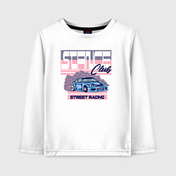 Лонгслив хлопковый детский Street racing, цвет: белый