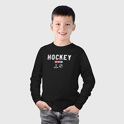 Лонгслив хлопковый детский Hockey NHL, цвет: черный — фото 2