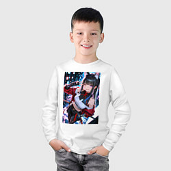 Лонгслив хлопковый детский Озорная кошка-ниндзя, цвет: белый — фото 2