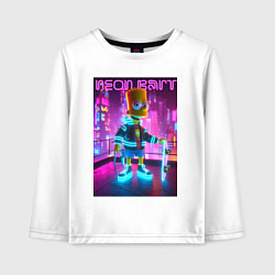 Детский лонгслив Neon Bart - with skateboard ai art fantasy