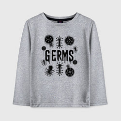 Лонгслив хлопковый детский Микробы вирусы и бактерии, цвет: меланж