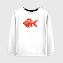 Лонгслив хлопковый детский Милая красная рыбка, цвет: белый