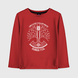 Лонгслив хлопковый детский Символ - секира Перуна, цвет: красный