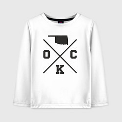 Лонгслив хлопковый детский Map OKC, цвет: белый